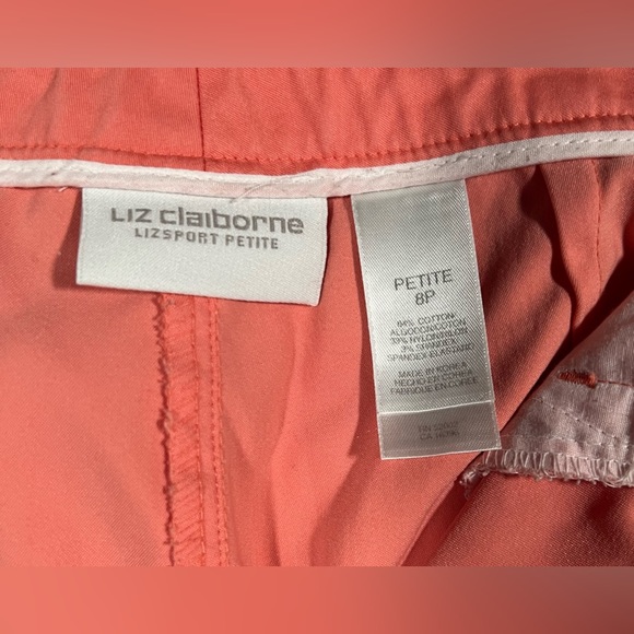 Liz Claiborne LizSport petite Women's Ankle Pant Coral - Picture 3 of 4